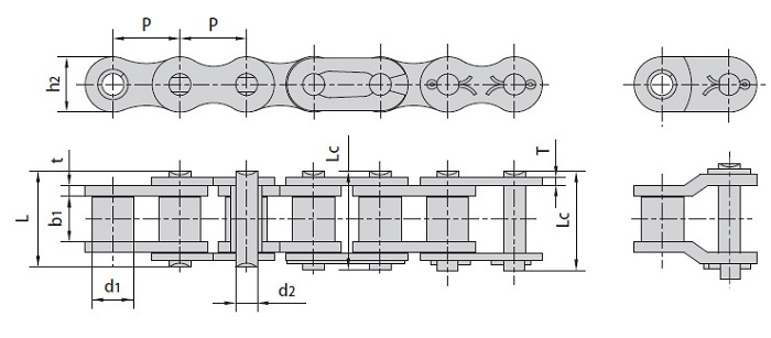 Цепь приводная 06B-1